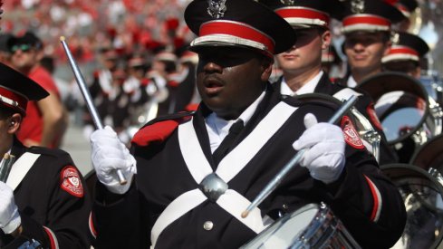 A member of the Ohio State University Marching Band