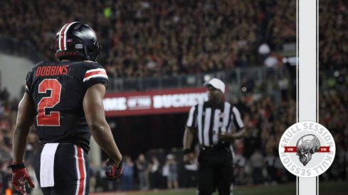 J.K. Dobbins is hanging out in today's skull session.