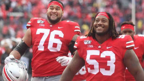 Bowen and Hamilton smiling 