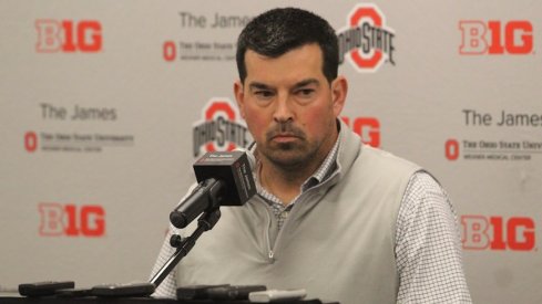 Ryan Day meets with media.