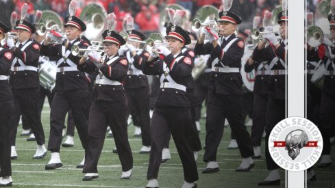 The band is out on the field in today's skull session.