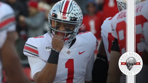 Justin Fields is ready in today's skull session.