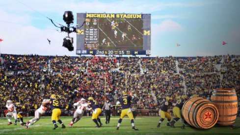 Nov 28, 2015; Ann Arbor, MI, USA; Michigan Wolverines quarterback Wilton Speight (3) drops back to pass during the game against the Ohio State Buckeyes at Michigan Stadium. Mandatory Credit: Tim Fuller-USA TODAY Sports