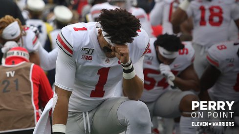 Justin Fields showed real toughness in Ohio State's 56-27 win at Michigan.