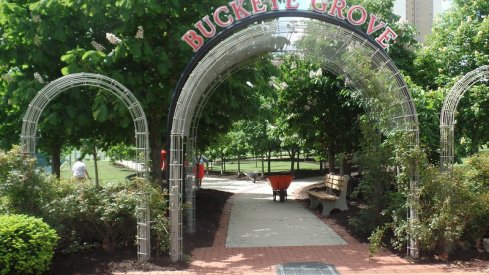 The archway leading into Buckeye Grove