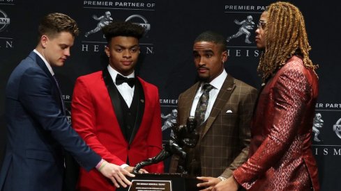 Joe Burrow, Justin Fields, Jalen Hurts and Chase Young