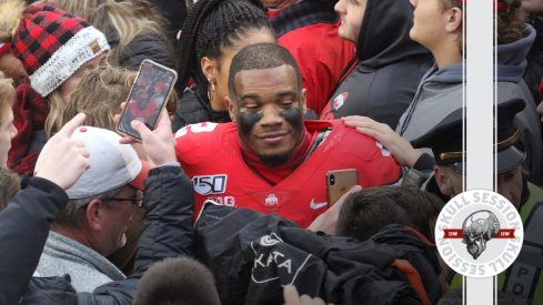 JK Dobbins is feeling cool in today's skull session.