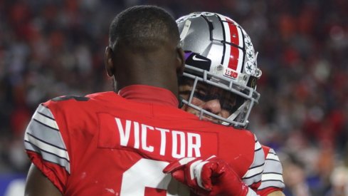 Ohio State receivers Austin Mack and Bin Victor