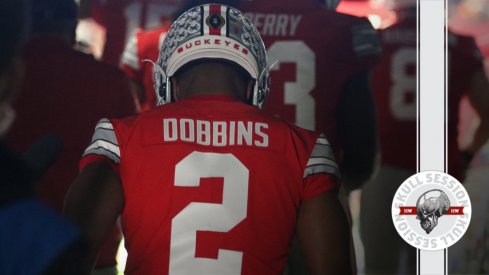 J.K. Dobbins did it one last time in today's skull session.