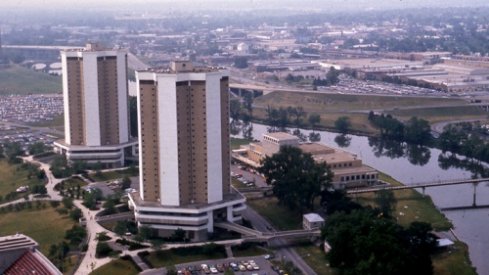 Aerial view of Morrill and Lincoln Towers