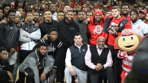 The 2020 Ohio State football team at last week's basketball game vs. Minnesota.