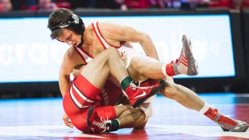 Nebraska's Alex Thomsen tangles up Ohio State's Malik Heinselman