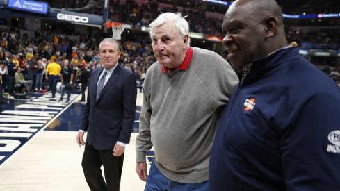 Bob Knight was honored by the Indiana Pacers on Saturday.