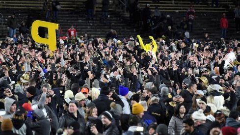 Purdue fans celebrating in 2018