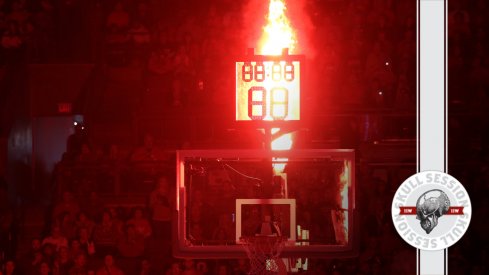 The backboard is glowing in today's skull session.