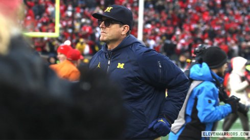 Disappointed Michigan Head Coach Jim Harbaugh