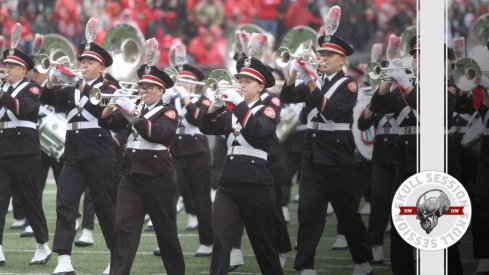 The band is out on the field in today's skull session.