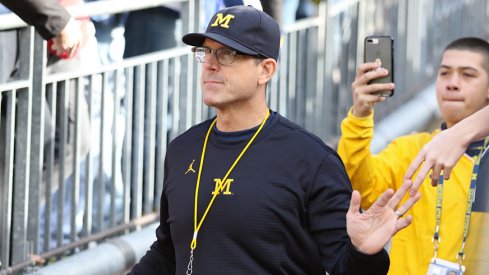 Jim Harbaugh's weird high five