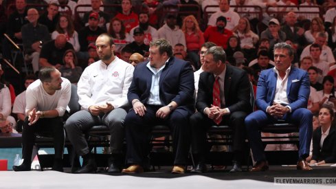 Ohio State's coaching staff: J Jaggers, Tervel Dlagnev, Anthony Ralph and Tom Ryan (l to r)