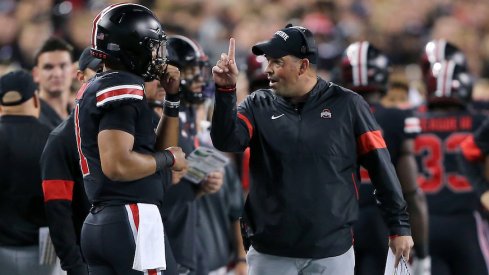 Justin Fields and Ryan Day