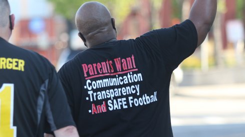 Randy Wade during Friday's protest