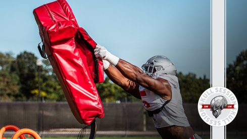 Barron Browning is hitting the sled in today's skull session.