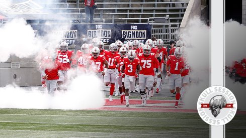 The Buckeyes took the field in today's skull session.