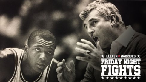 Rick Calloway gets a lecture from Bob Knight during the Hoosiers' exhibition game of the Soviet Union national team.