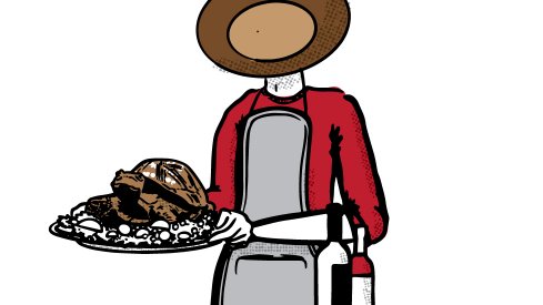 Brutus breaks with tradition and serves up Illibuck at his Thanksgiving table in this week's game poster. 