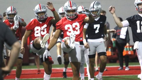 Ohio State players during spring practice