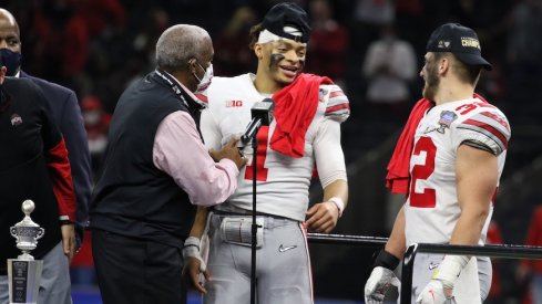 Justin Fields and Tuf Borland