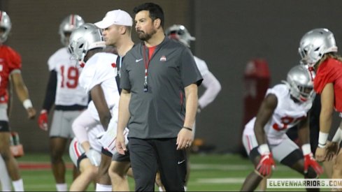 Ryan Day during one of the only spring practices of 2020.