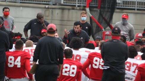 Ryan Day at an Ohio State practice