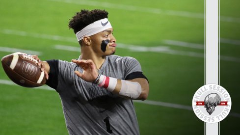 Justin Fields is ready to be a millionaire in today's skull session.