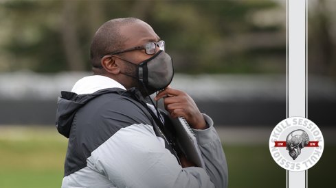 Tony Alford is coaching in today's skull session.