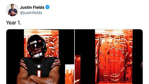 Justin Fields looking clean in his Chicago Bears uniform