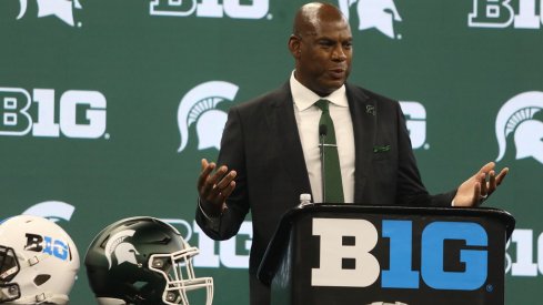 Michigan State head coach Mel Tucker at the 2021 Big Ten Media Days