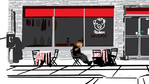 Brutus grabs an espresso in the Garden State in this week's game poster.