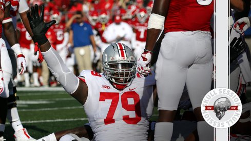 Dawand Jones is happy in today's skull session.