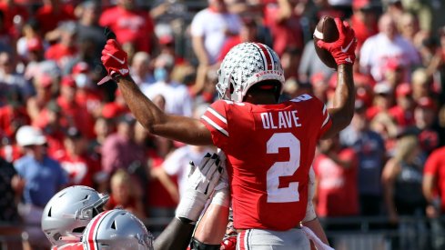 Chris Olave leads Ohio State with seven touchdown catches in six games.