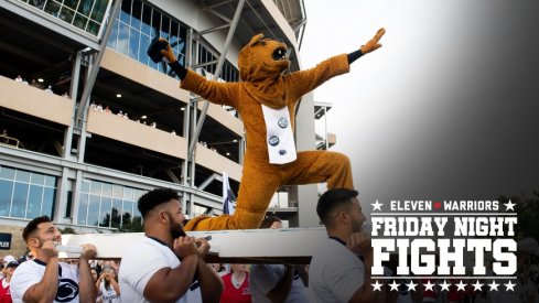 The Nittany Lion mascot helps pump up the crowd before the Penn State football team arrives at Beaver Stadium on Saturday, Sept. 18, 2021, in State College.