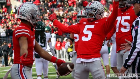 Garrett Wilson celebrates