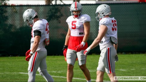 Cade Stover with the linebackers