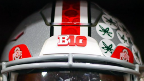 Ohio State's Rose Bowl Game helmets feature an ornate rose pattern
