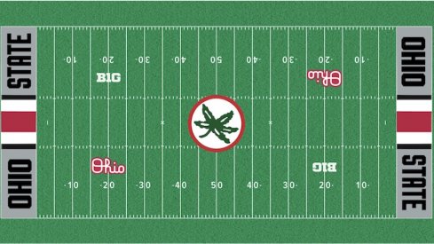 Fan-submitted helmet stripe end zone design
