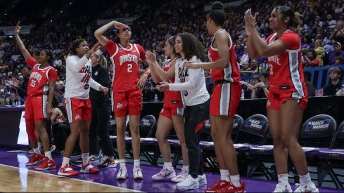 Ohio State women’s basketball bench celebration