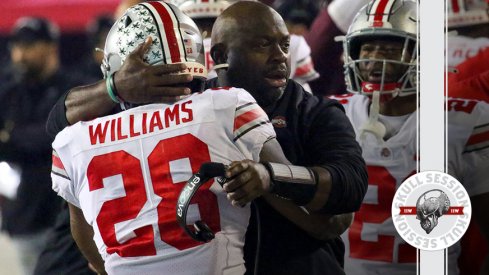 Tony Alford hugs chop in today's skull session.