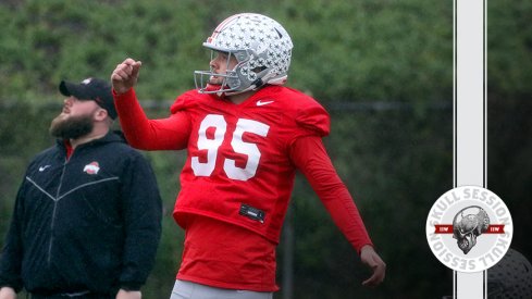 Noah Ruggles kicks some balls in today's skull session.