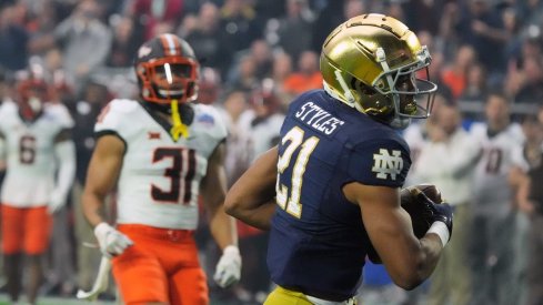Notre Dame wideout Lorenzo Styles had a huge performance in last year's Fiesta Bowl against a defense designed by Jim Knowles