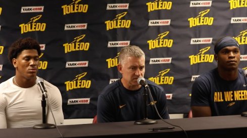 toledo HC and players after the 2022 ohio state game